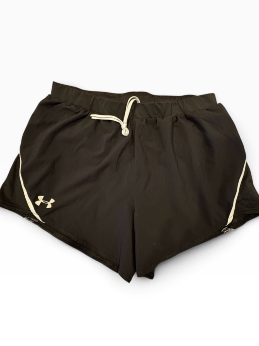 Under Armour Women's Black Athletic Shorts with Light Gray Trim L